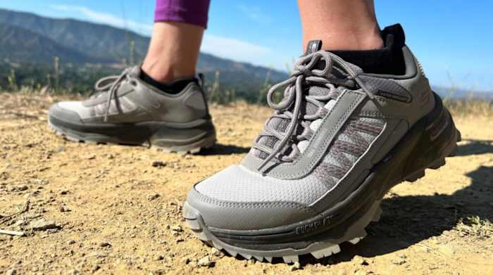 Skechers Max Protect on dusty trail